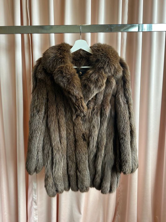 Vintage Brown Fox Fur Coat