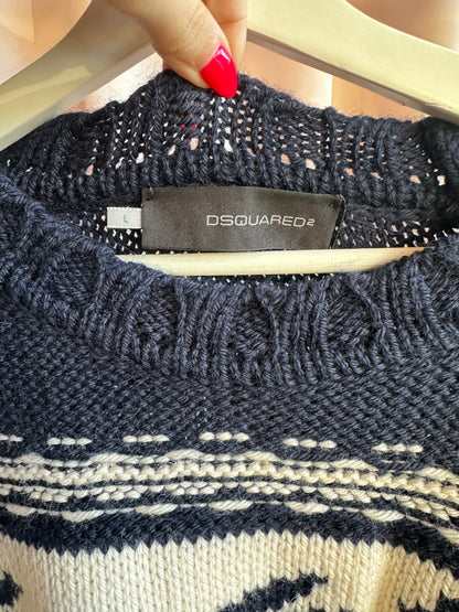 Dsquared2 2004 Navy Canadian Christmas Knit Sweater