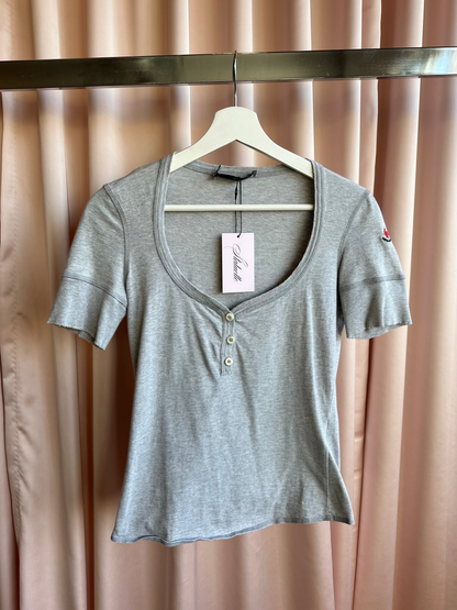 Dsquared2 Grey Henley Tee Shirt