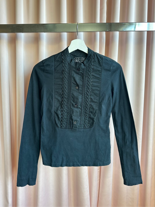 See By Chloe Black Bib Long Sleeve