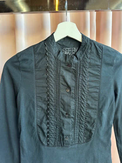 See By Chloe Black Bib Long Sleeve