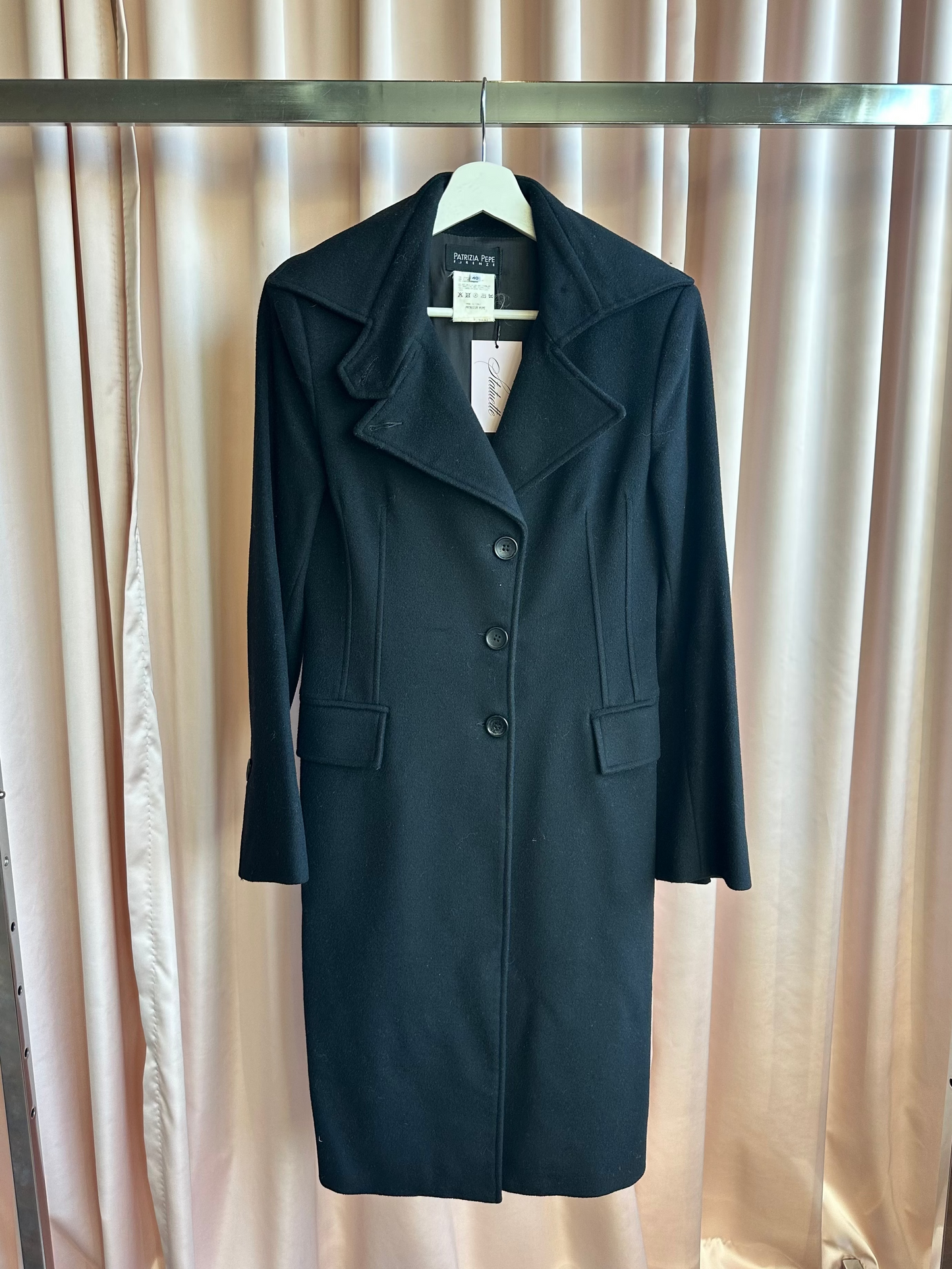 Patrizia Pepe Black Wool Coat