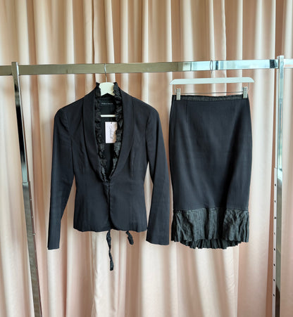 Italian Designer Black Fitted Blazer