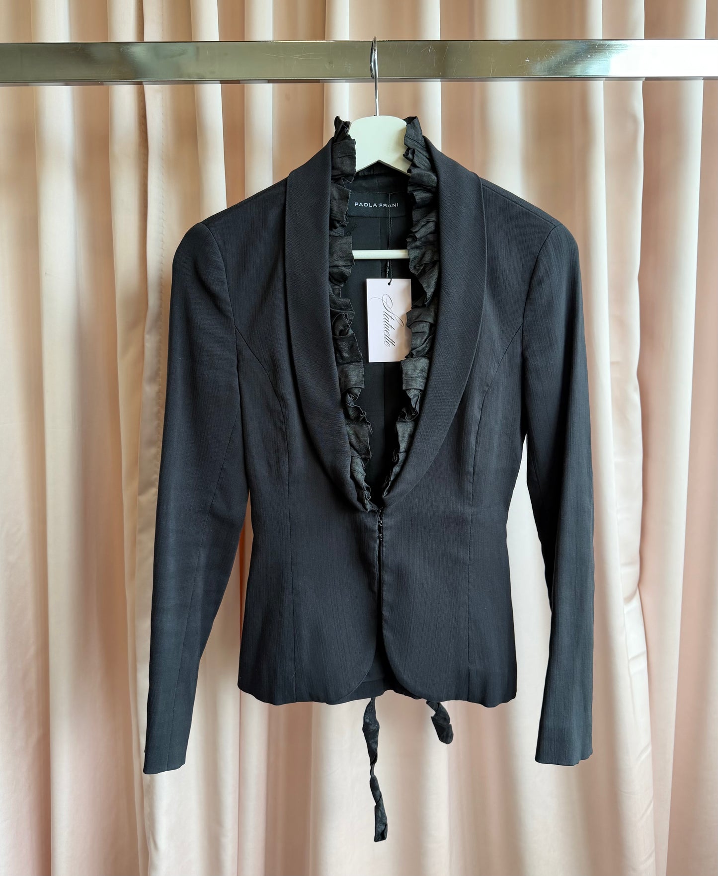 Italian Designer Black Fitted Blazer