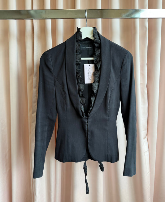 Italian Designer Black Fitted Blazer