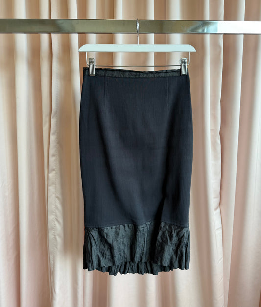 Italian Designer Black Pencil Skirt