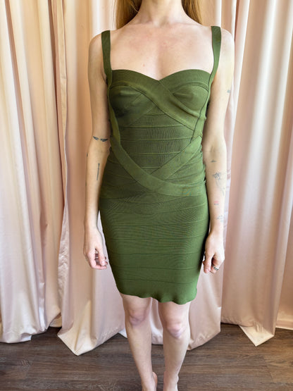 Olive Midi Bandage Dress