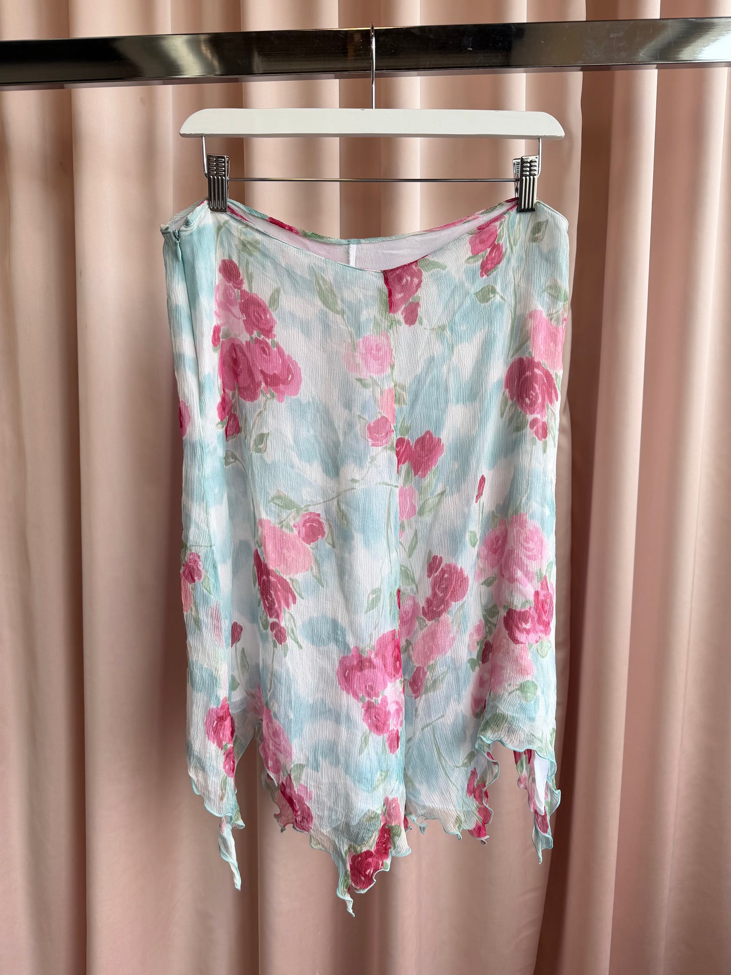Blugirl Floral Silk Midi Skirt