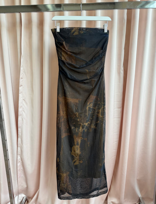 Plein Sud Jeans Strapless Maxi Dress