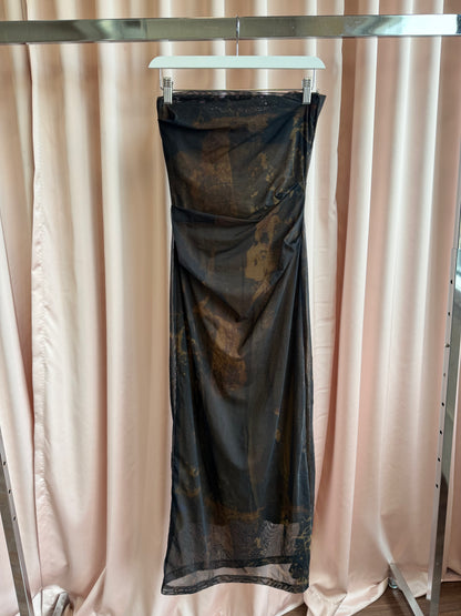 Plein Sud Jeans Strapless Maxi Dress