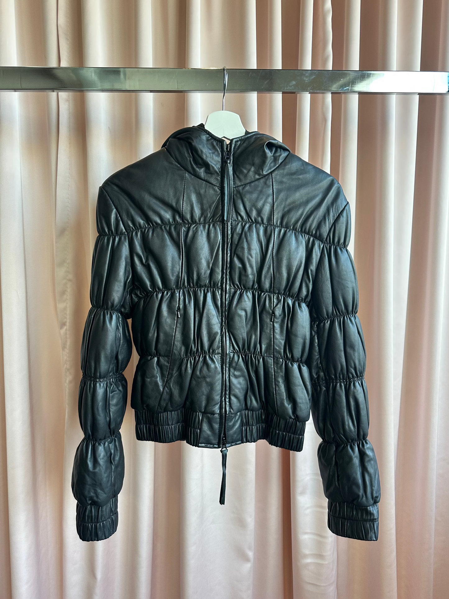 Armani Jeans Leather Puffer Jacket