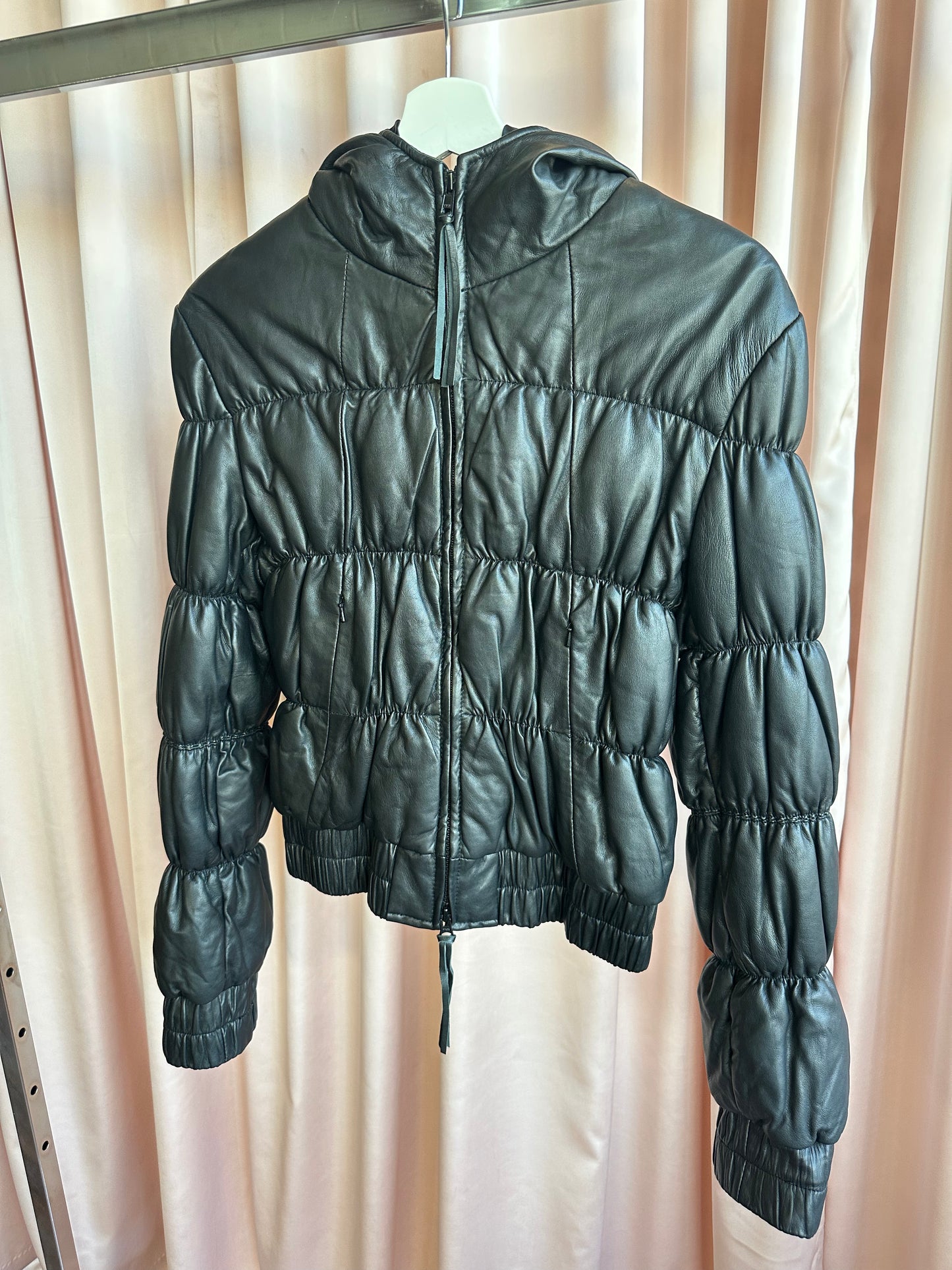 Armani Jeans Leather Puffer Jacket
