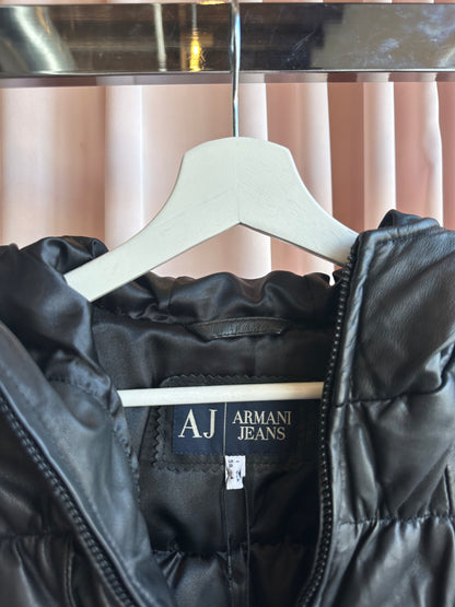 Armani Jeans Leather Puffer Jacket