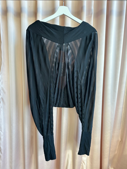 Black Striped Long Sleeve Shrug