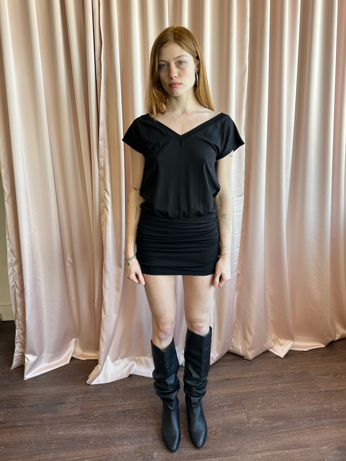 Black Open Back Mini Dress