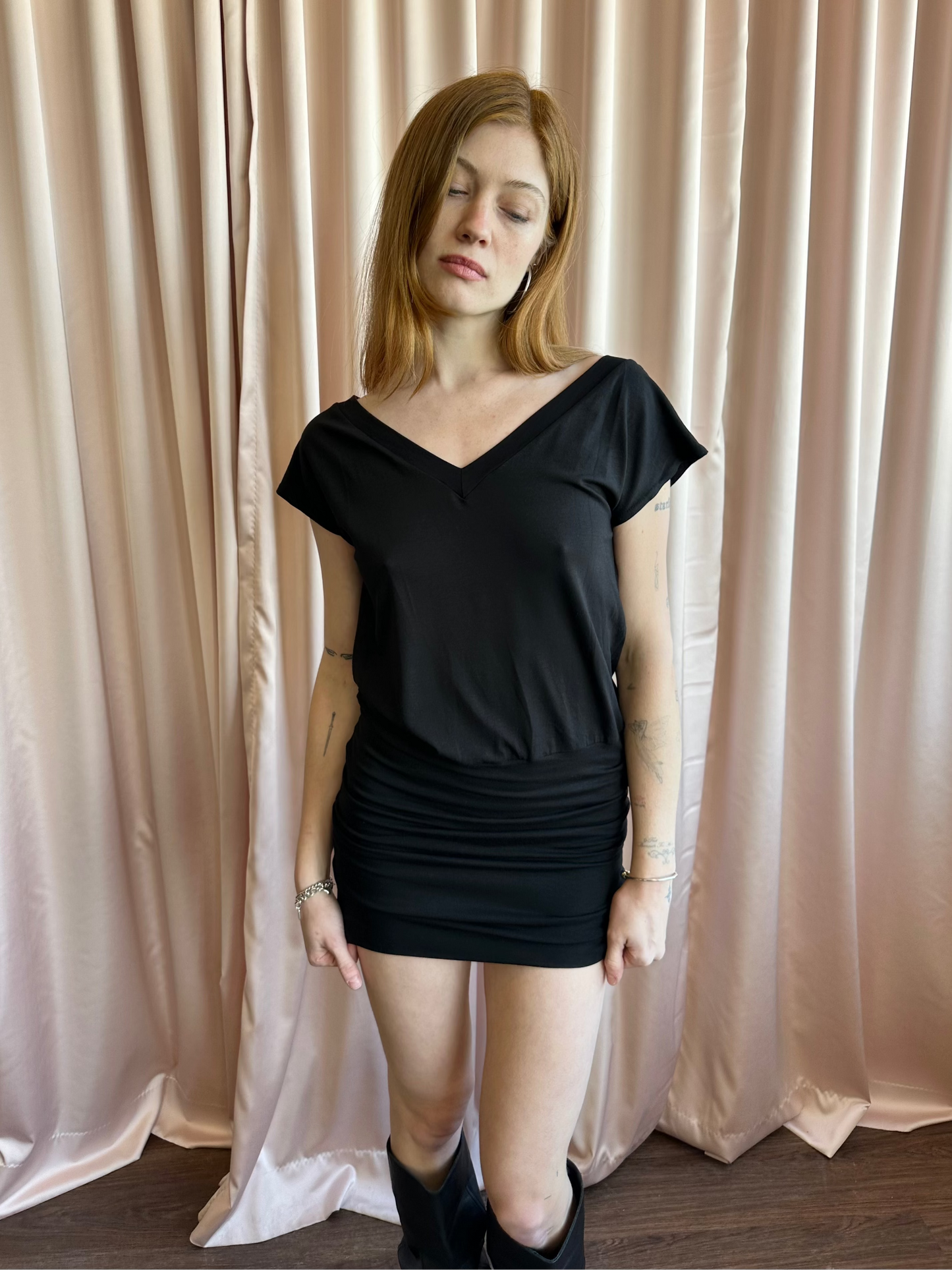 Black Open Back Mini Dress