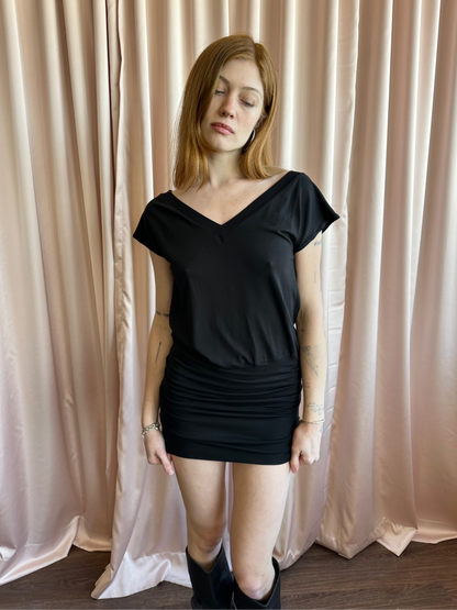 Black Open Back Mini Dress