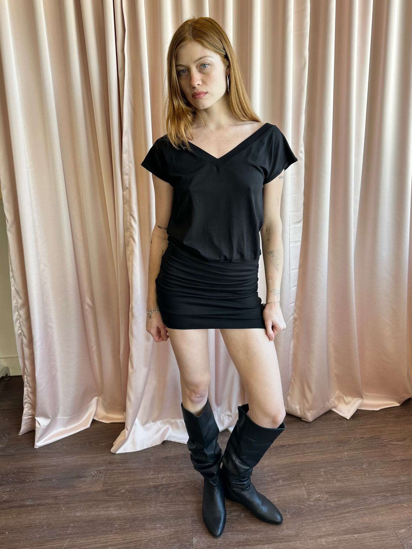 Black Open Back Mini Dress
