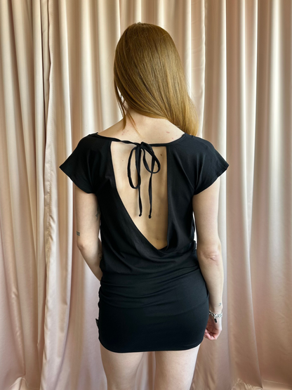 Black Open Back Mini Dress