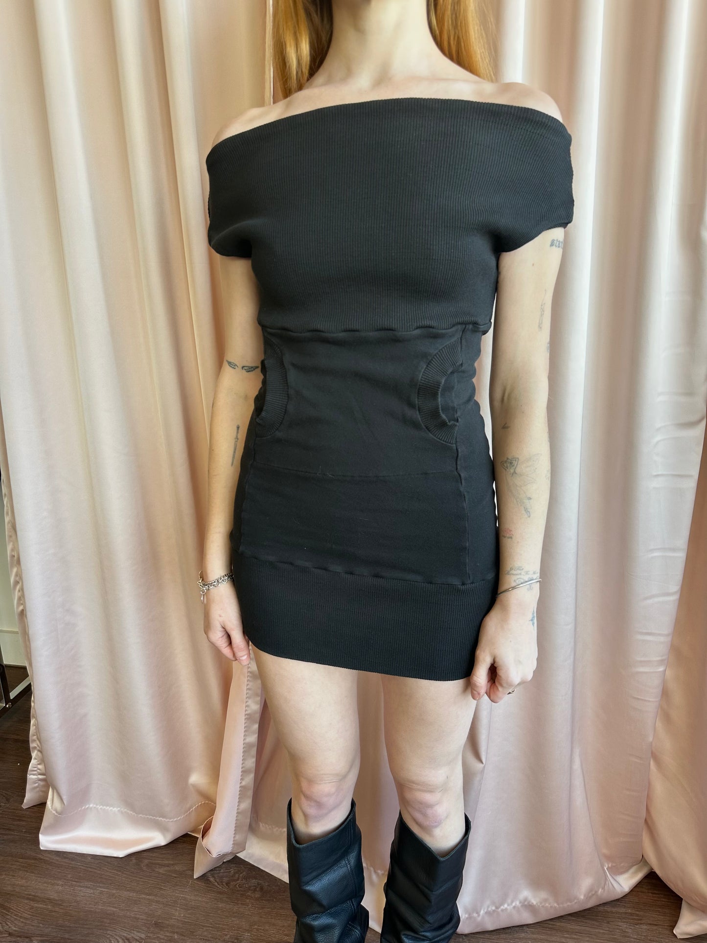 Black Off The Shoulder Mini Dress
