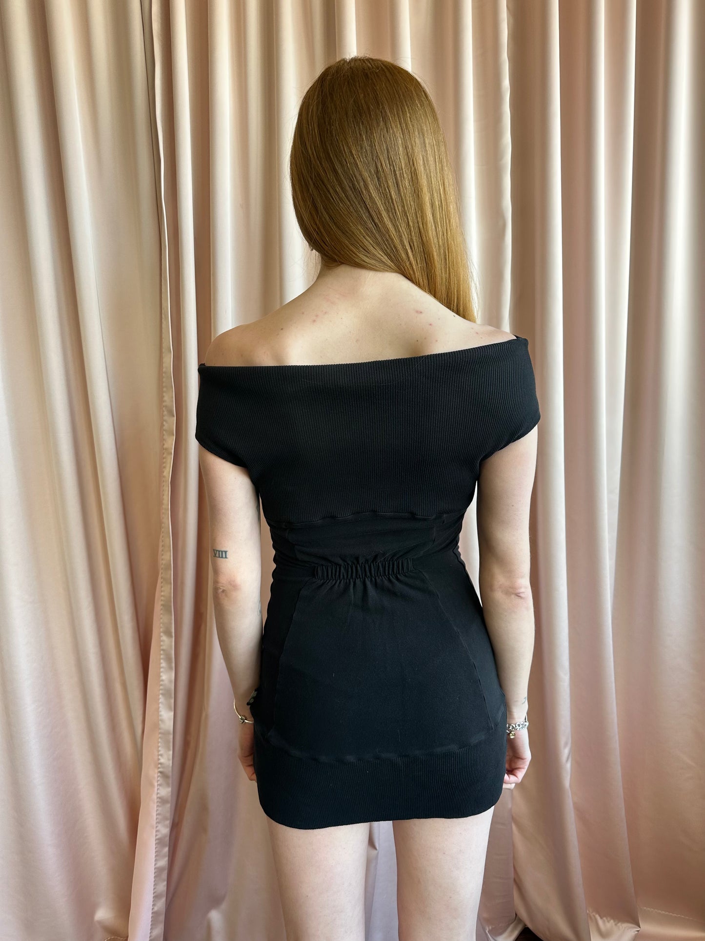 Black Off The Shoulder Mini Dress