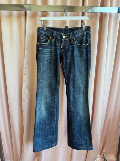 Dsquared2 Dark Wash Low Rise Jeans