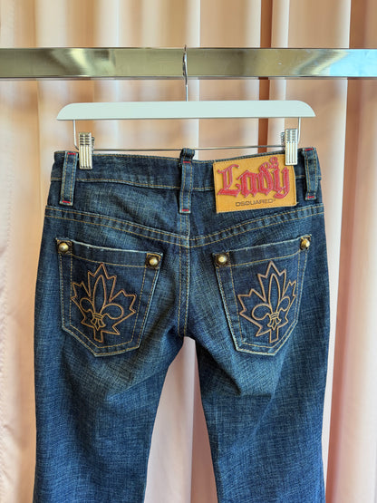 Dsquared2 Dark Wash Low Rise Jeans