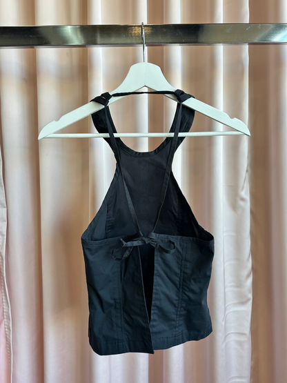 1990's Black Tie Back Halter Top