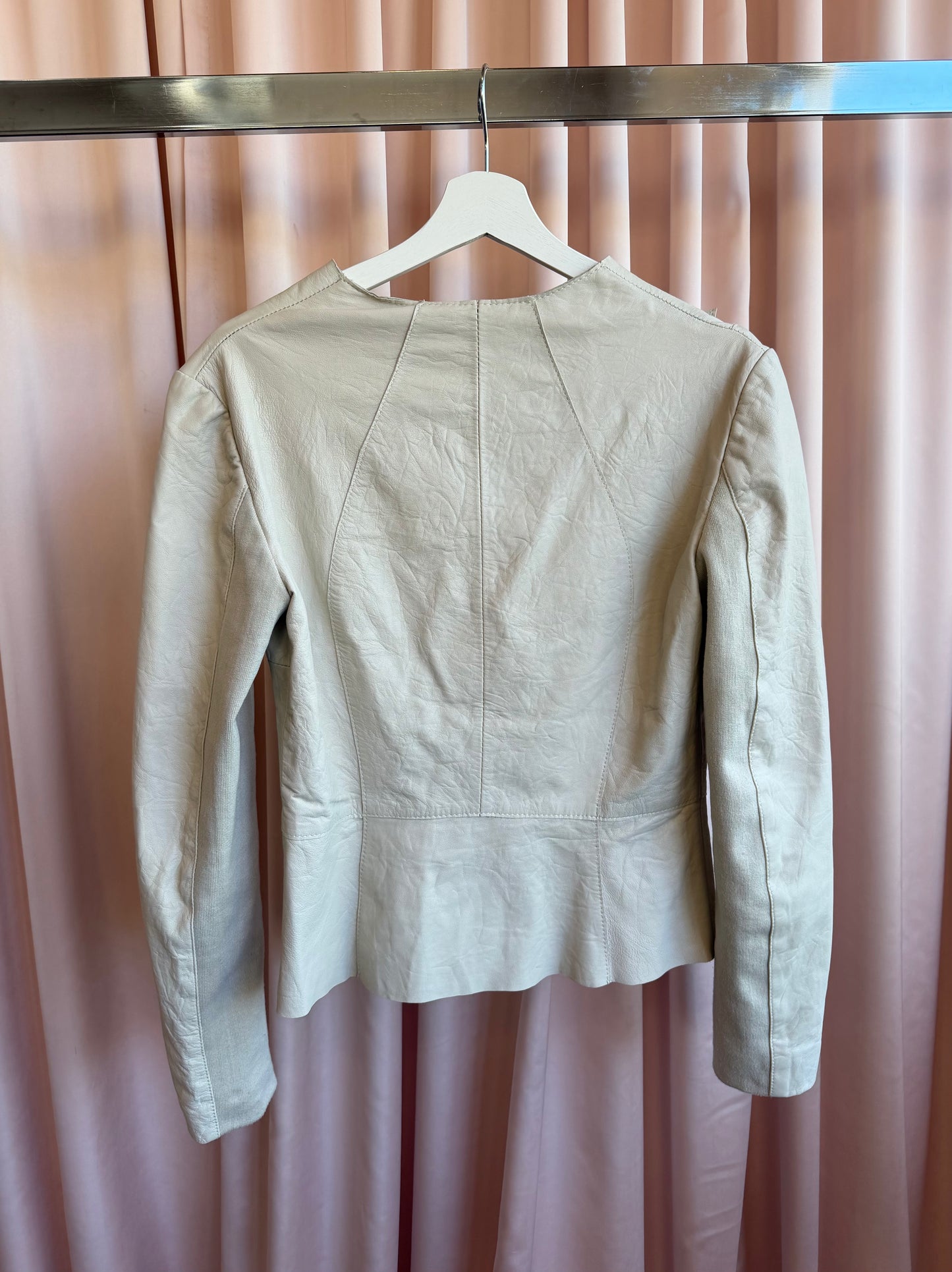 Italian Beige Leather Jacket