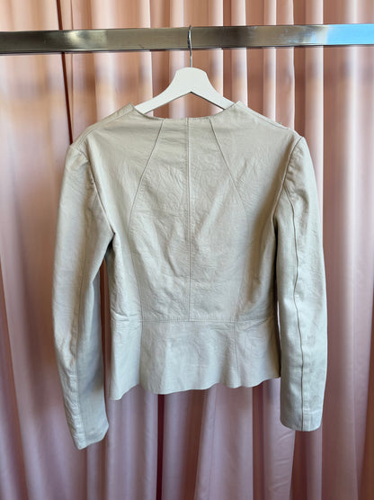 Italian Beige Leather Jacket