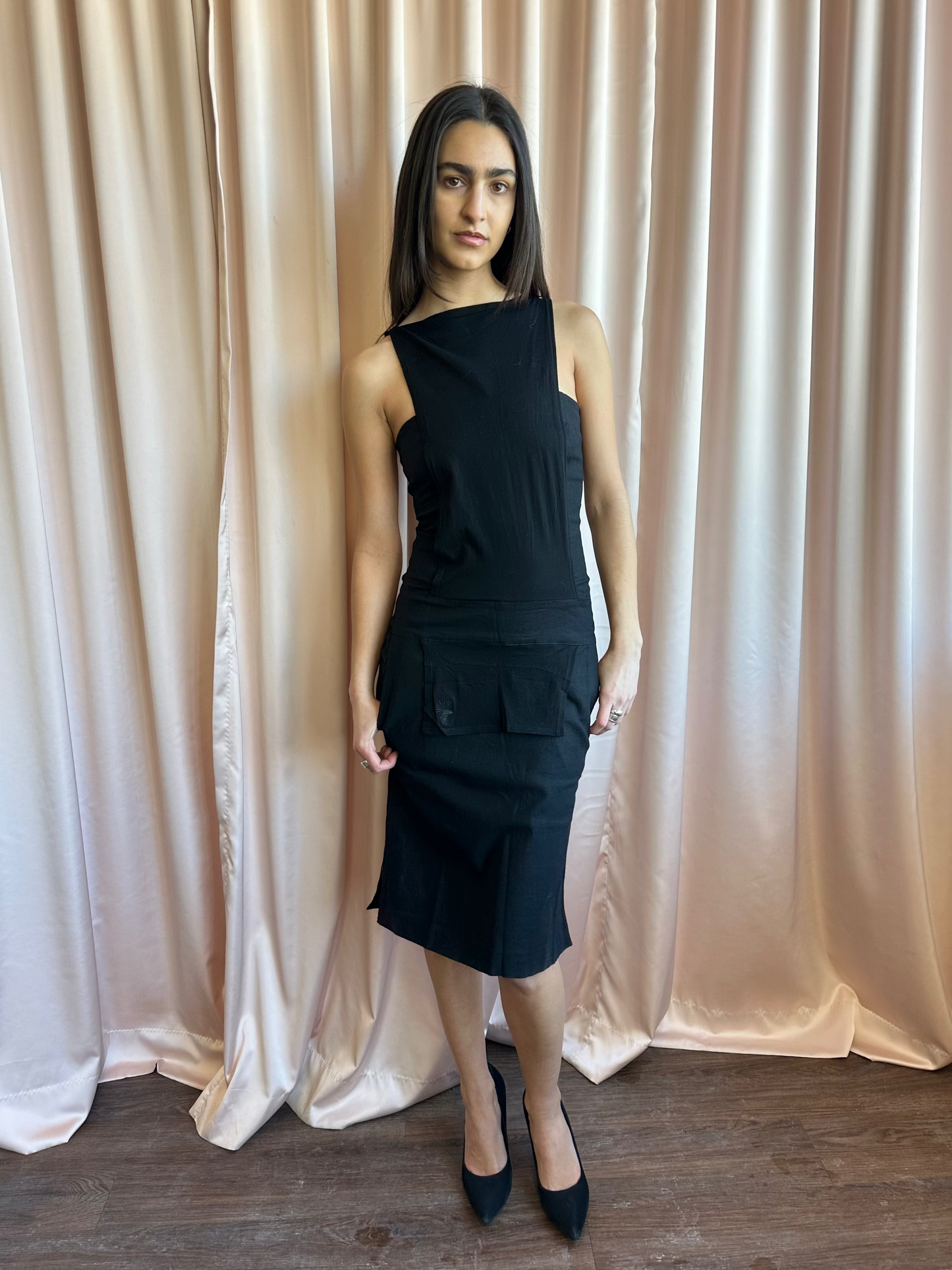 The People Have Spoken Black Apron Dress