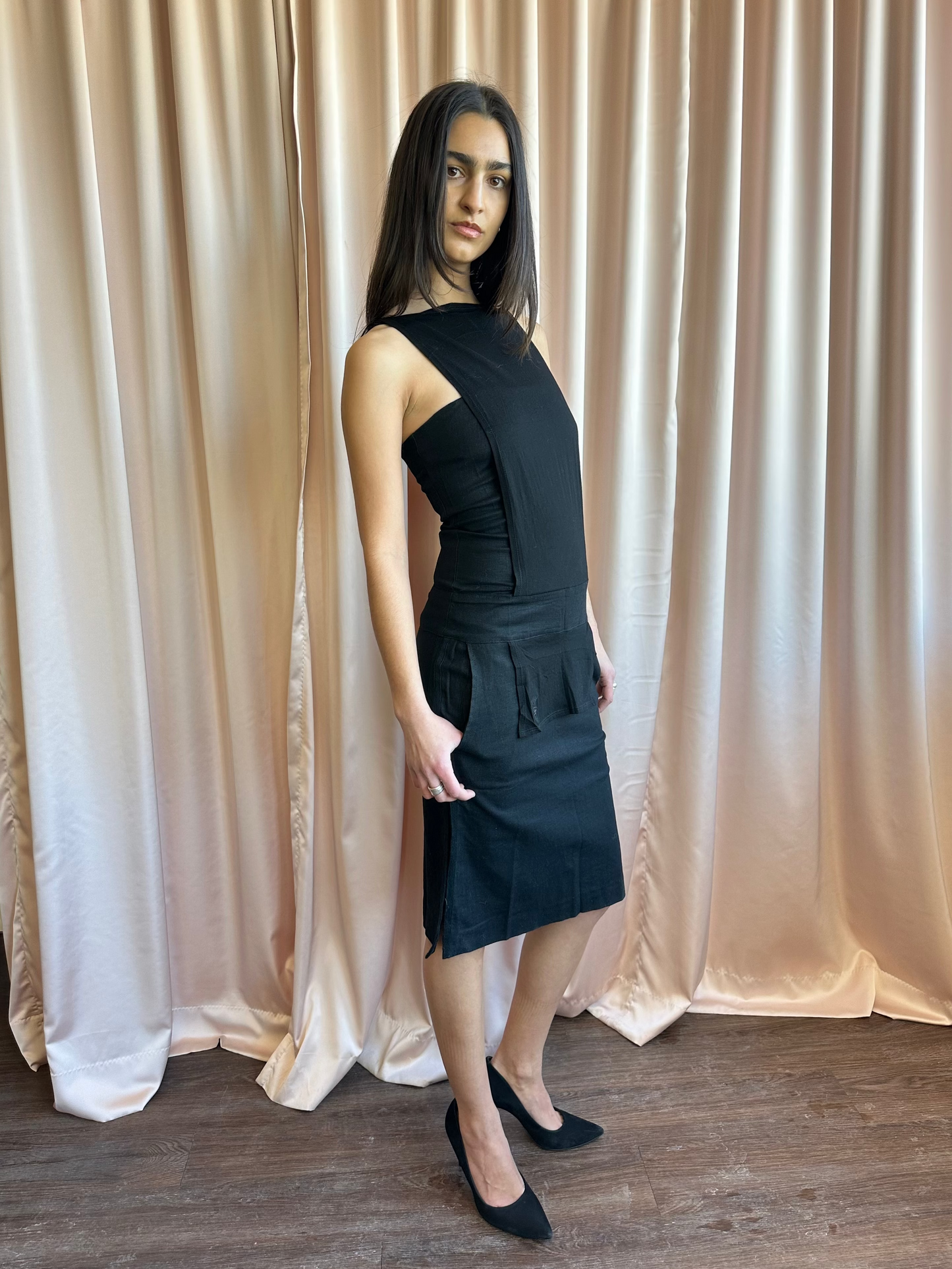 The People Have Spoken Black Apron Dress