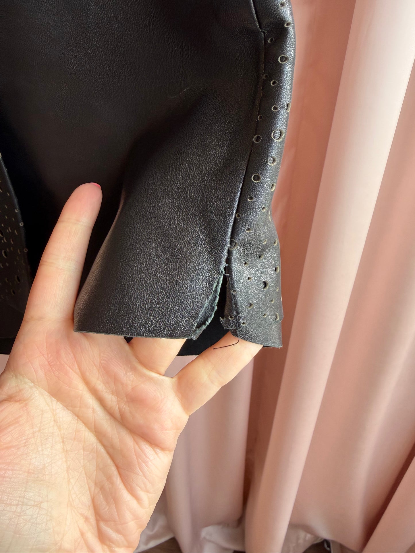 Leather Wrap Mini Skirt