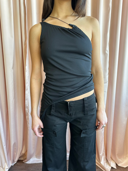 2000's Black Asymmetric Pocket Tank