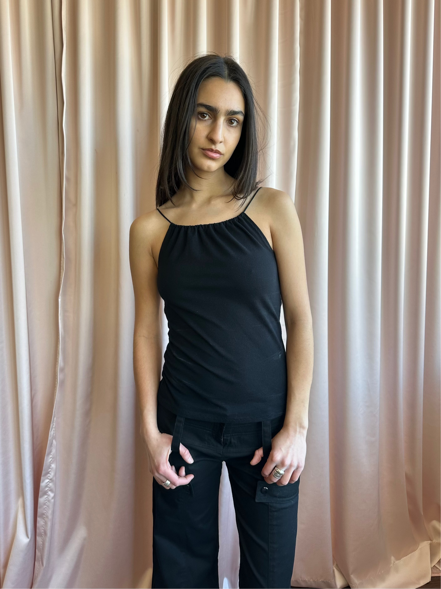 1990's Black Drawstring Camisole