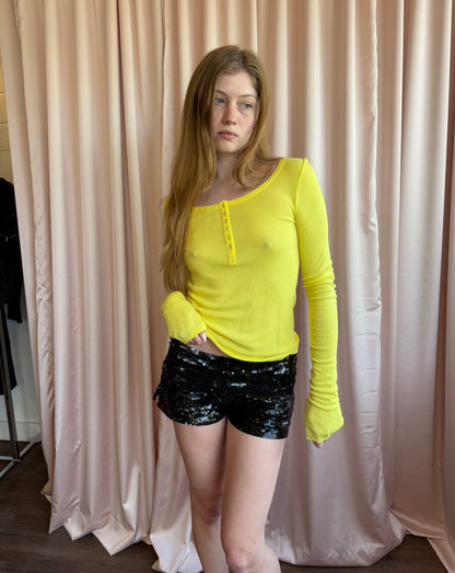 Enchantement? Yellow Long Sleeve Henley
