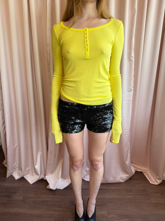 Enchantement? Yellow Long Sleeve Henley